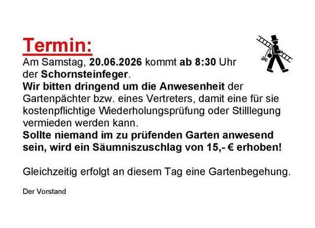 Termin Schonsteinfeger 2026