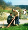 April 1990 Arbeitseinsatz beim Vereinsheim